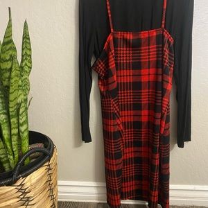 SHEIN Womens Dress with Black Long Sleeve